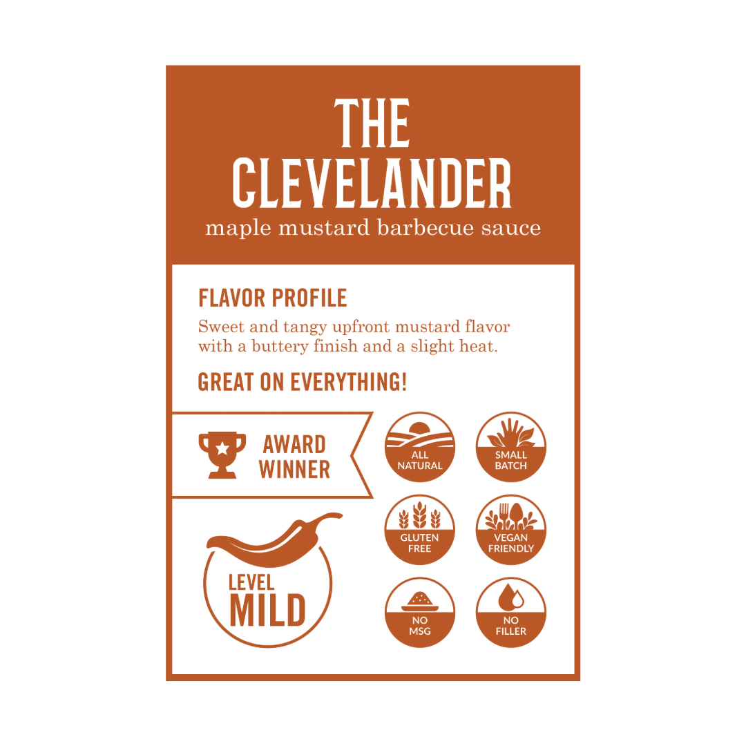 The Clevelander - Mustard Maple Rosemary Barbecue Sauce - 16 oz Bottle