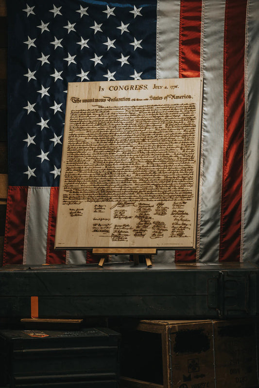 The Declaration of Independence Wood plaque - 16" x 20"