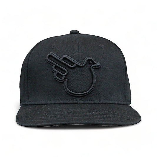 The Timothy Black Flat Brim Snapback Hat