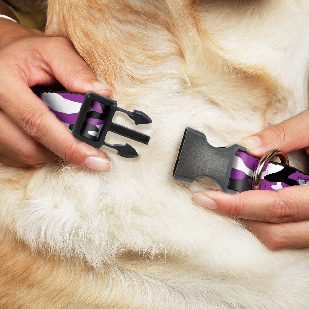 Plastic Clip Collar - Camo Purple/Black/Gray/White