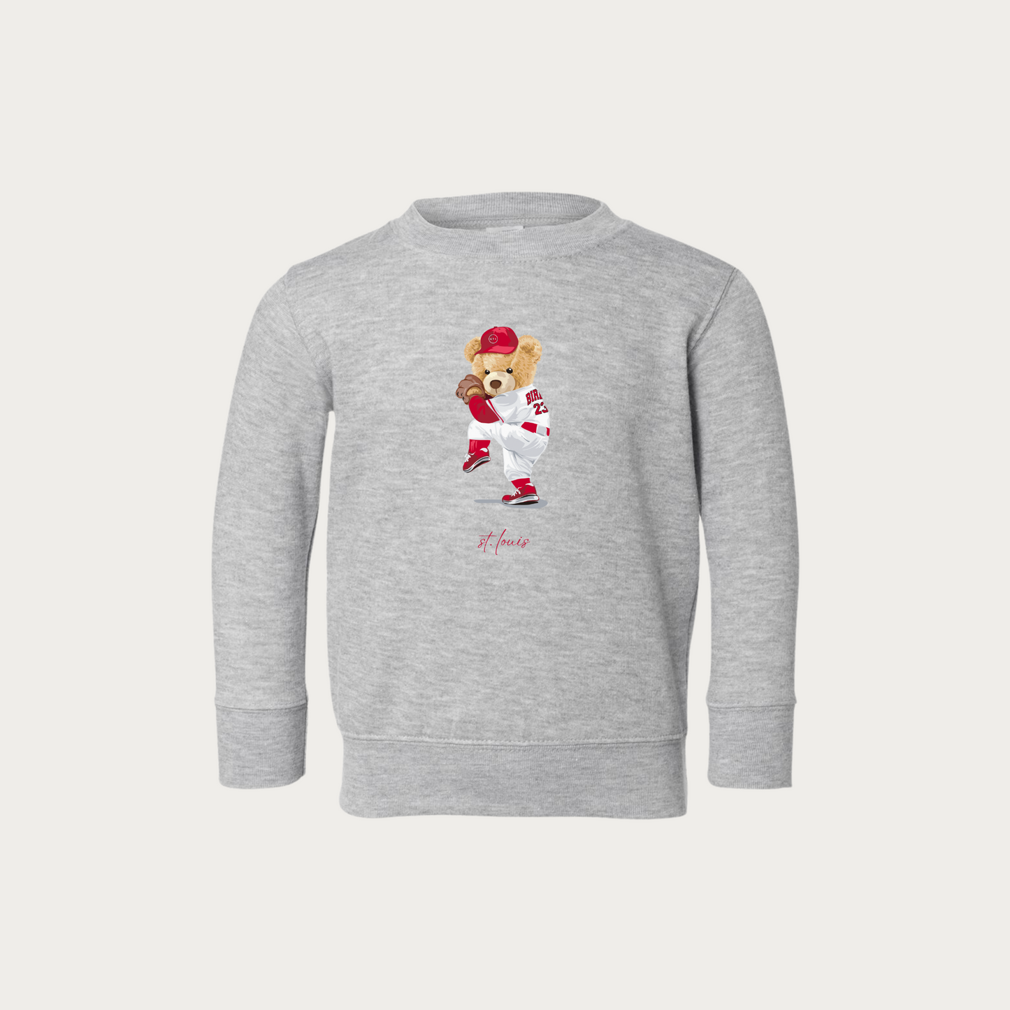 Baseball Bear Toddler Crewneck