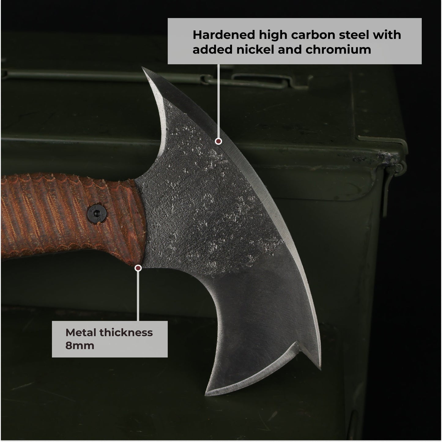 Compact tactical tomahawk with polymer composite handle