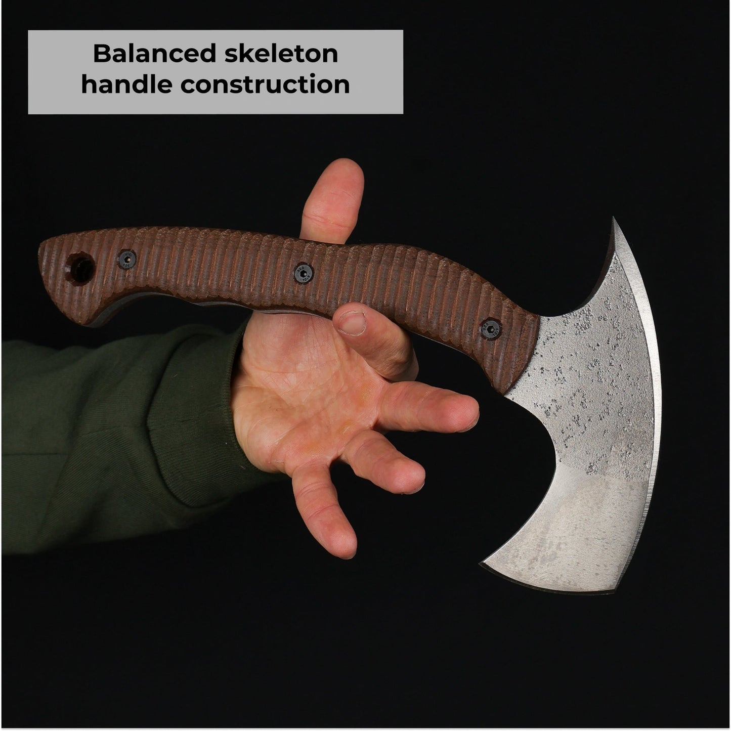 Compact tactical tomahawk with blade and polymer composite handle