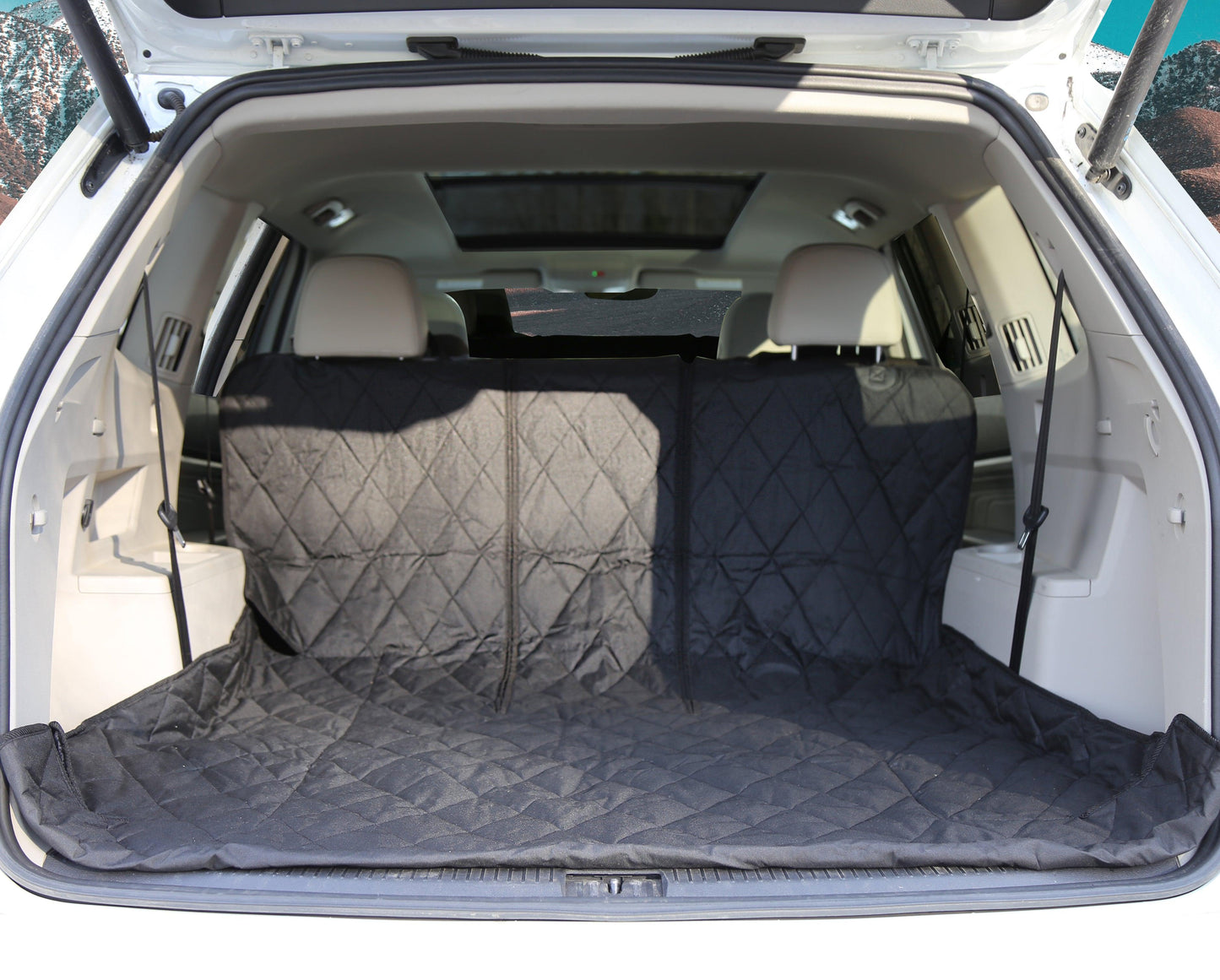 WATERPROOF SUV Cargo Liner for fold down 60/40 divided seats with pass-through option