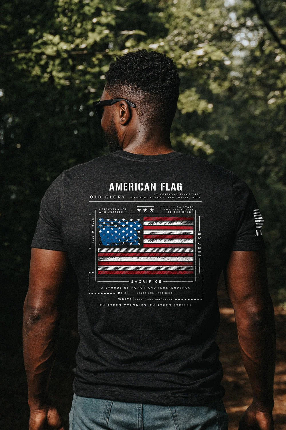 Tri-Blend T-Shirt - American Flag Schematic