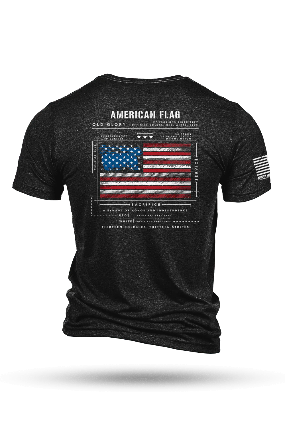 Tri-Blend T-Shirt - American Flag Schematic