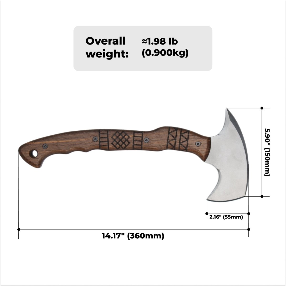 Tribal engraved tomahawk "Navaro"