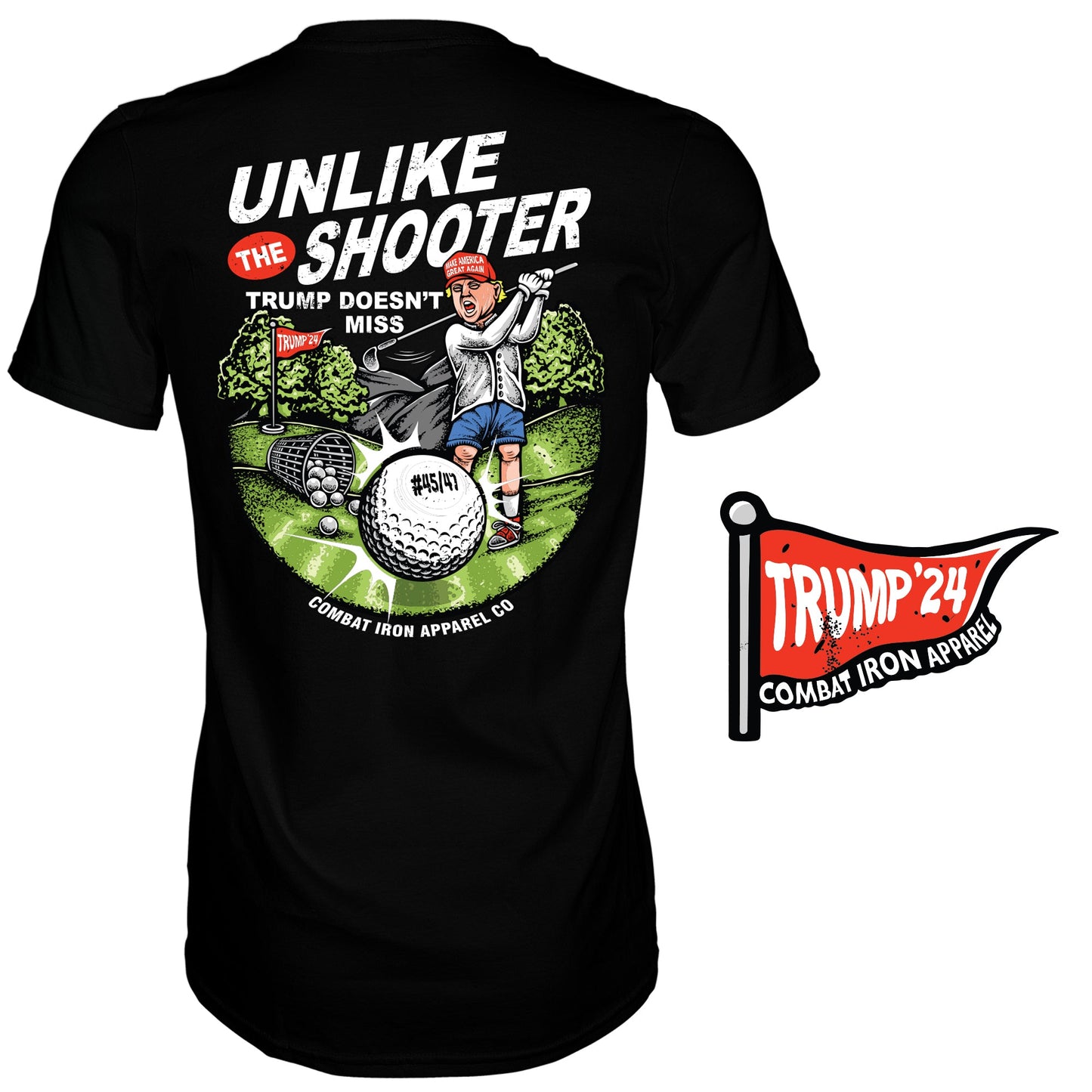 Unlike The Shooter Trump Doesn't Miss Golf Edition Men's T-Shirt