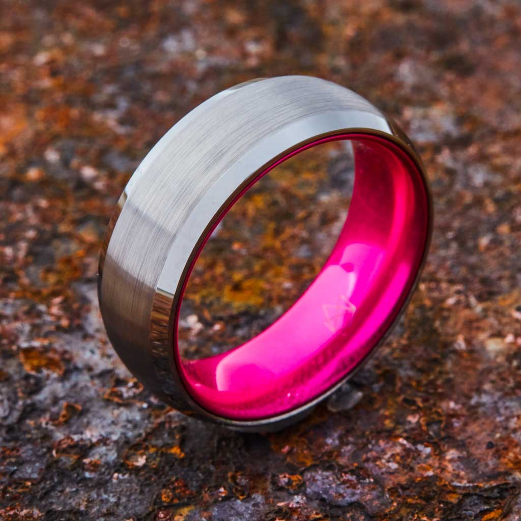 Tungsten Ring (Silver) - Resilient Pink