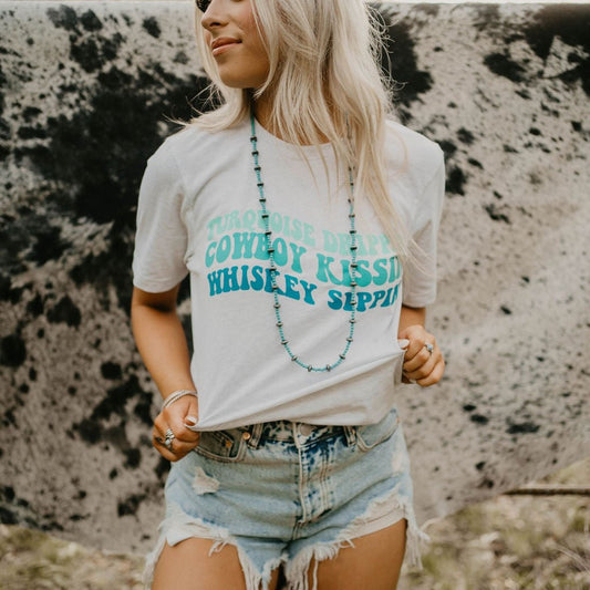 Turquoise Drippin' Western Graphic Tee