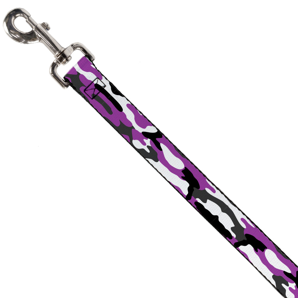 Dog Leash - Camo Purple/Black/Gray/White