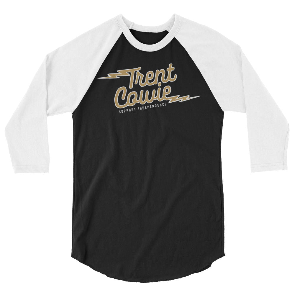 Trent Cowie "Support Independence" 3/4 Sleeve Raglan Tee (Black/White)