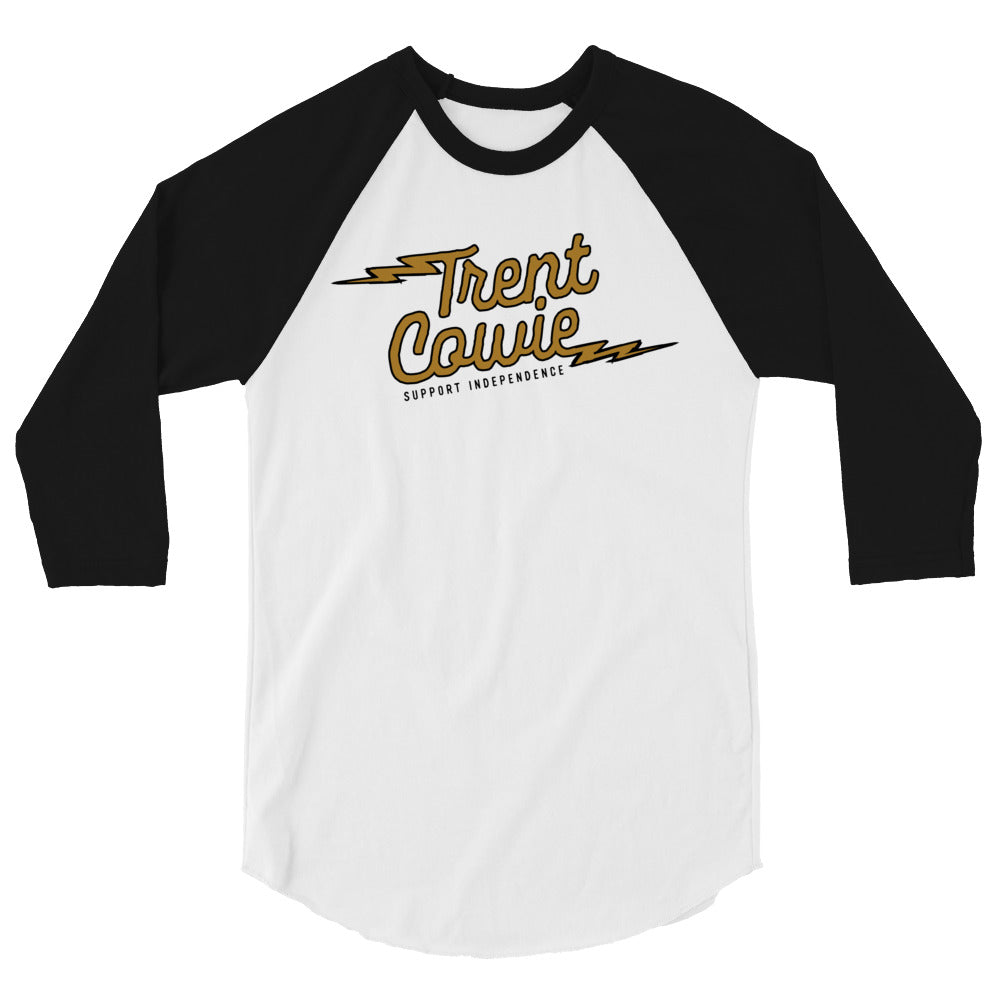 Trent Cowie "Support Independence" 3/4 Sleeve Raglan Tee (White/Black)