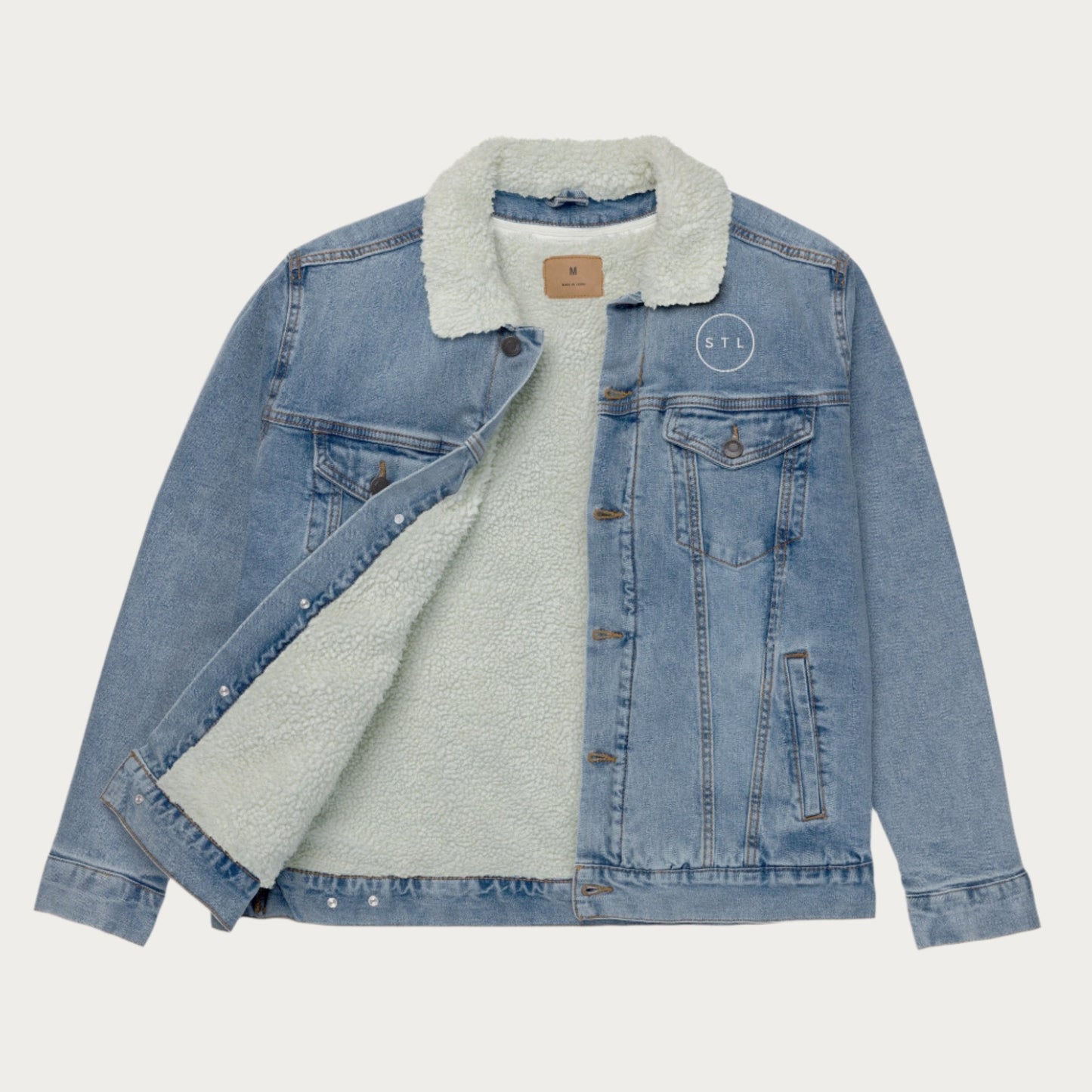 Unisex City Circle denim sherpa jacket