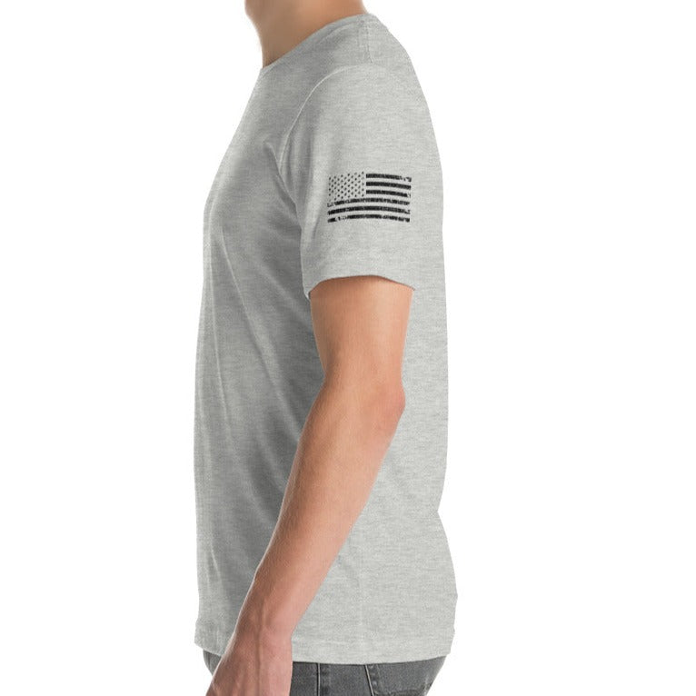 American Flag Sleeve Print T-shirt