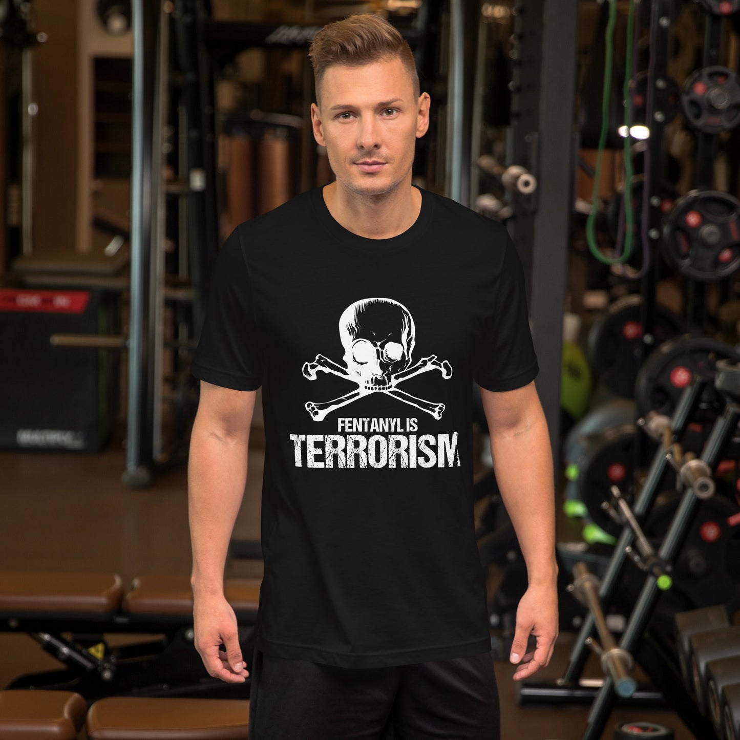 Fentanyl is Terrorism Skull and Bones - We Fight Monsters Tee Shirt