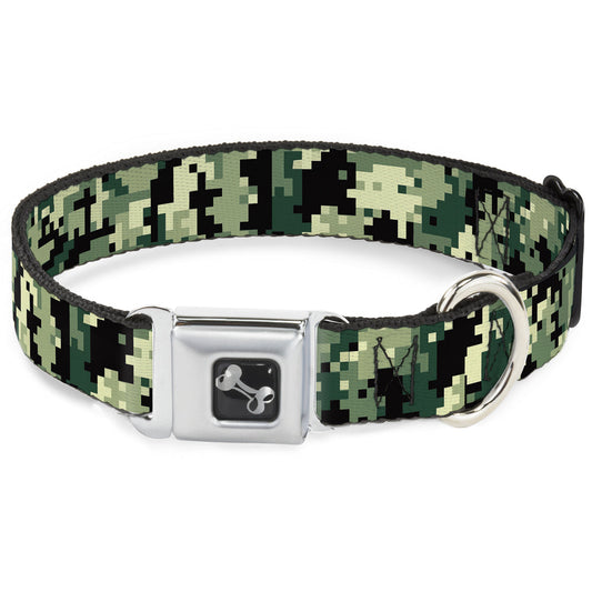 Dog Bone Seatbelt Buckle Collar - Digital Camo