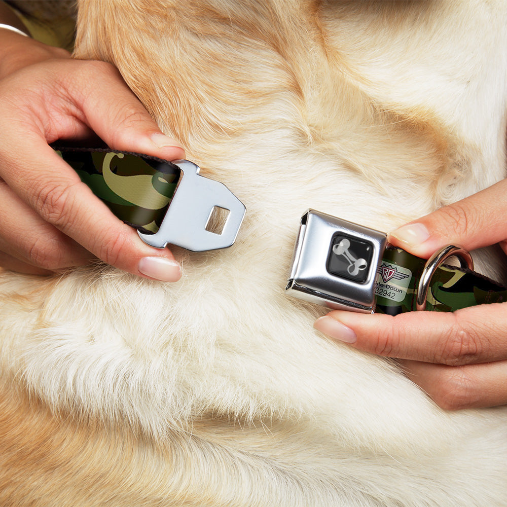 Dog Bone Seatbelt Buckle Collar - Camo'stache