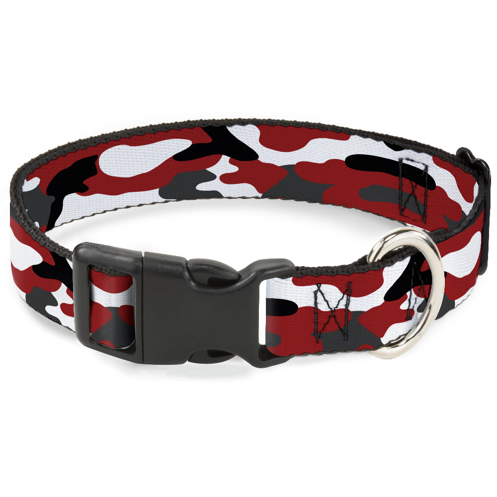 Plastic Clip Collar - Camo Red/Black/Gray/White