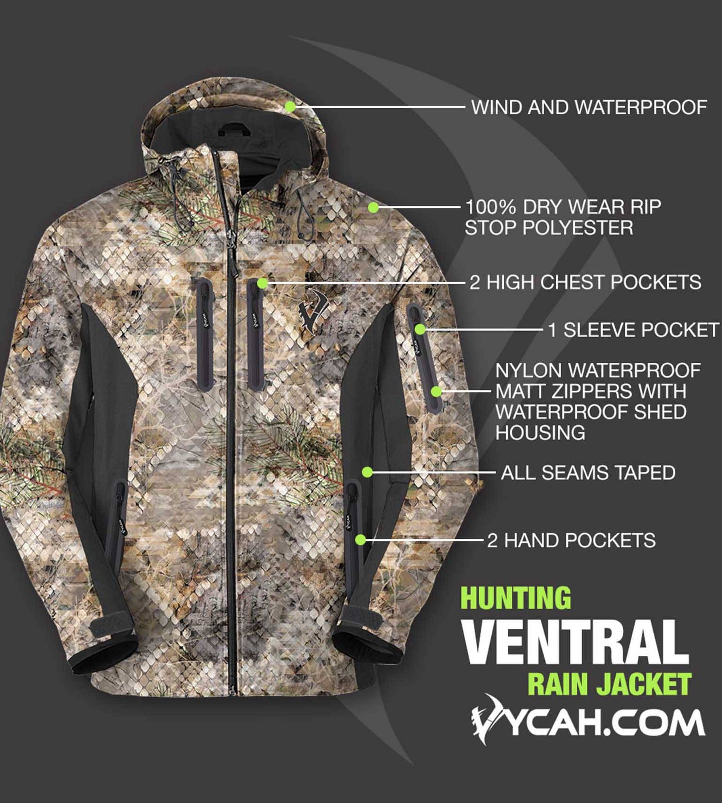 Vycah Ventral Rain Jacket - Fall Camo