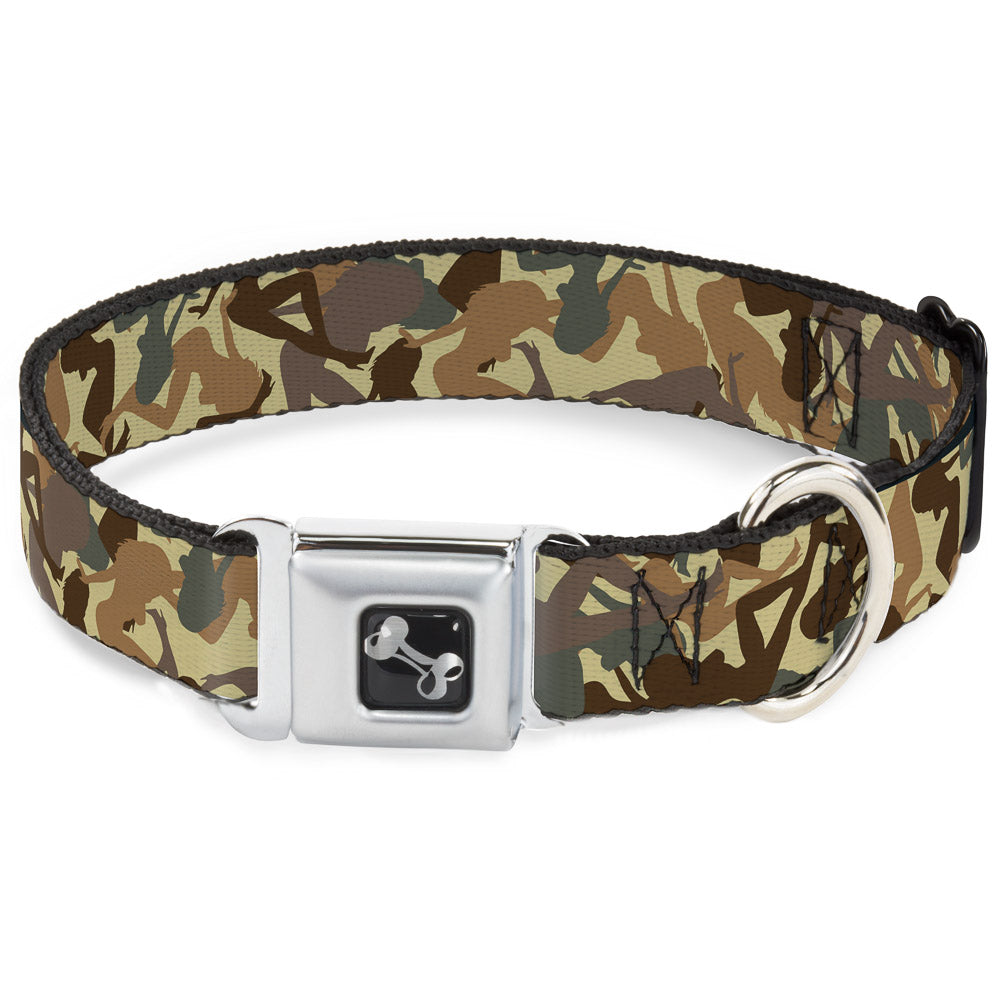 Dog Bone Seatbelt Buckle Collar - Mud Flap Girls Camo Browns