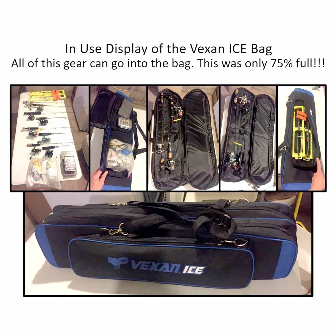 36.5" Ice Fishing Combo Rod Tackle Bag