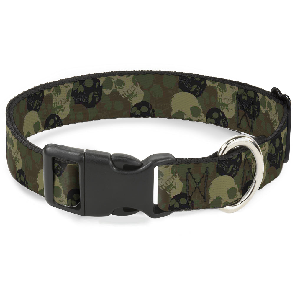 Plastic Clip Collar - Camo Olive Skull Yard