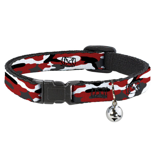 Cat Collar Breakaway - Camo Red Black Gray White