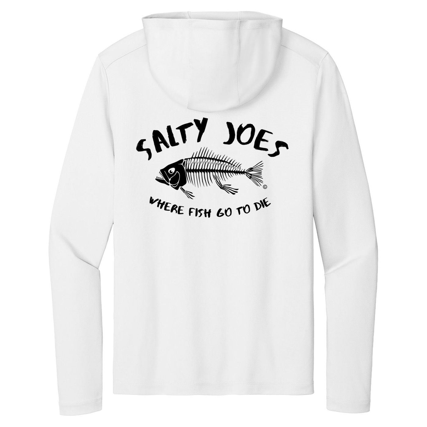 Salty Joe's "Where Fish Go To Die" Hooded Sun Shirt