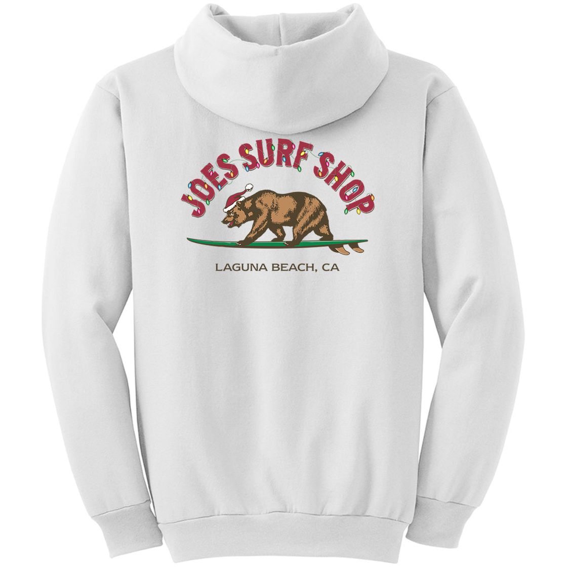 Joe's Surf Shop Christmas Surfing Bear Pullover Surf Hoodie