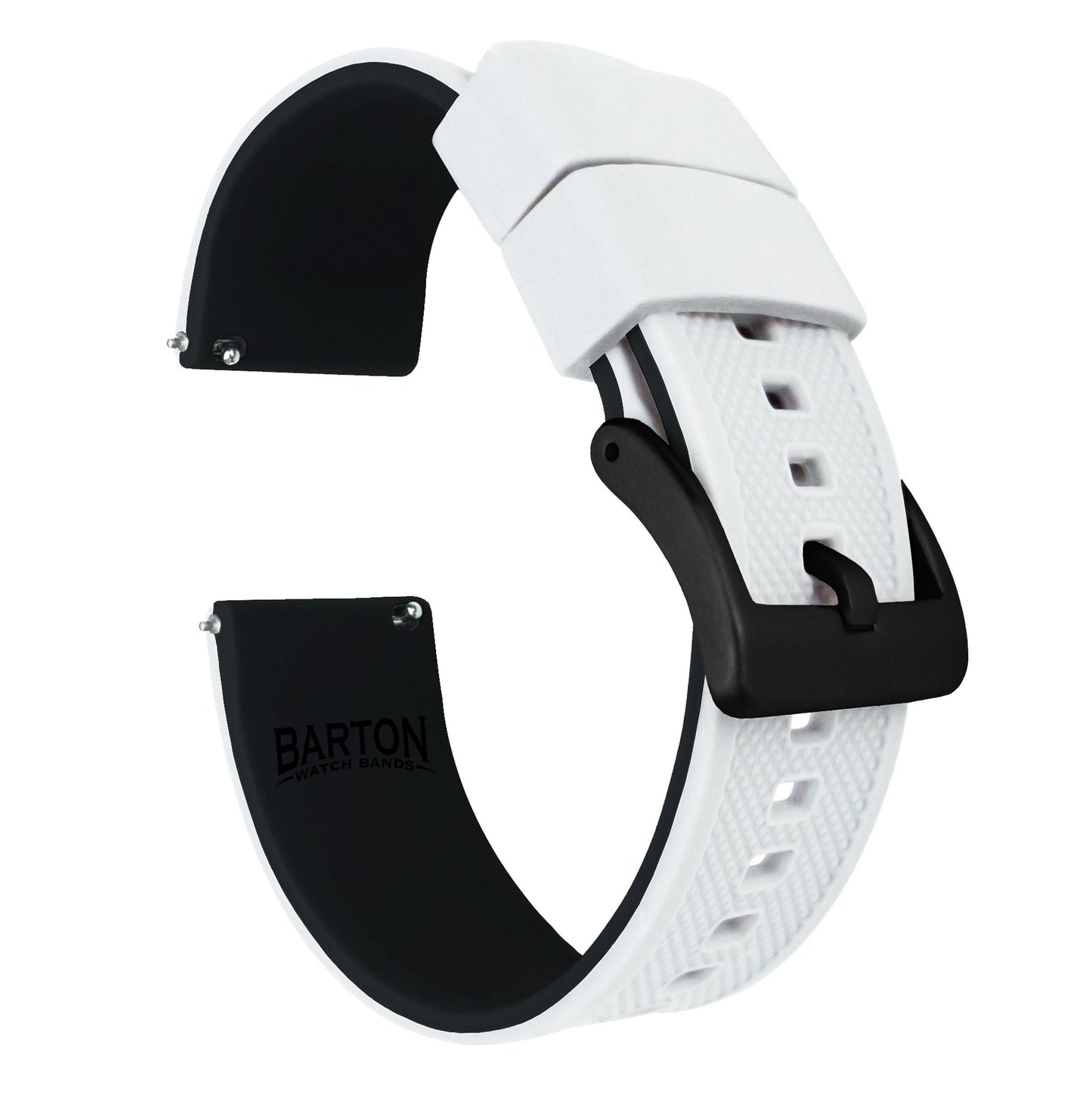 White Top Black Bottom Elite Silicone Watch Band