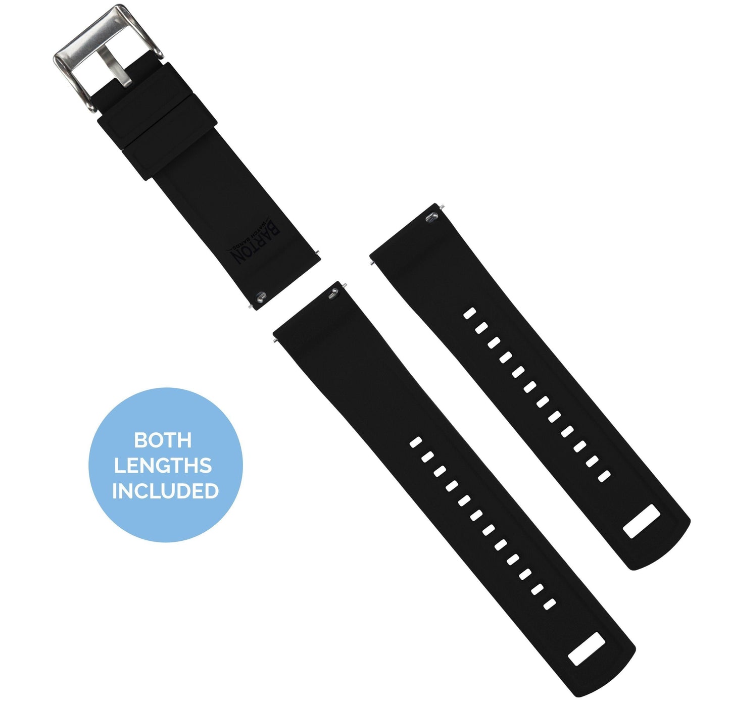 White Top Black Bottom Elite Silicone Watch Band