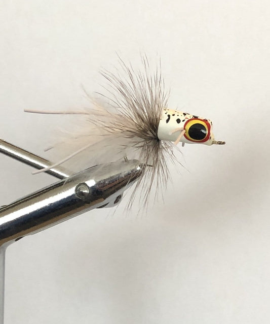 Snub Nose Slider Popper, Size 8 | White | Qty. 4 | Wild Water Fly Fishing