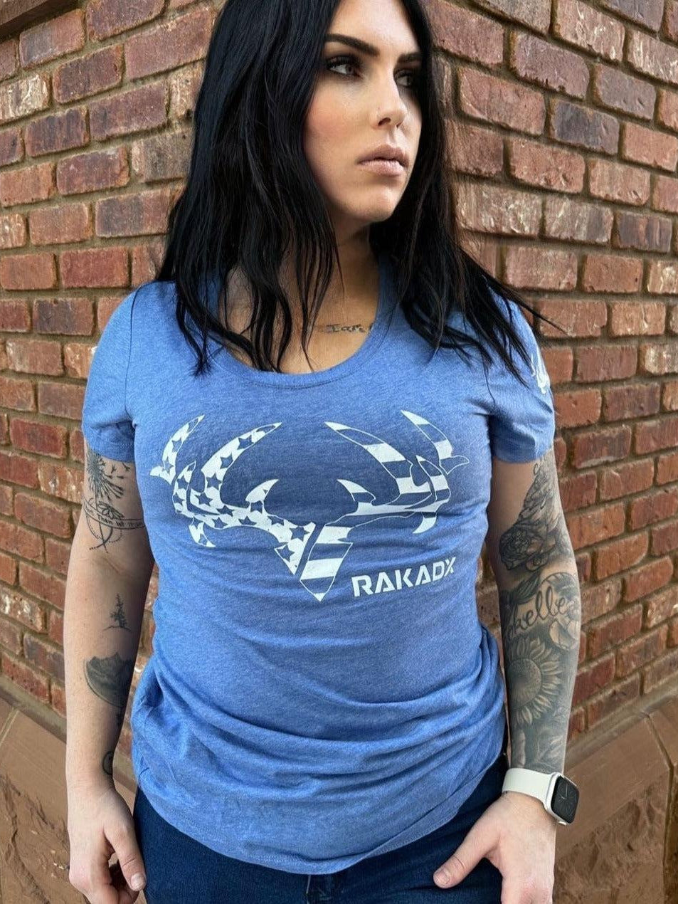 Womens Blue Star Spangled Rak Tee