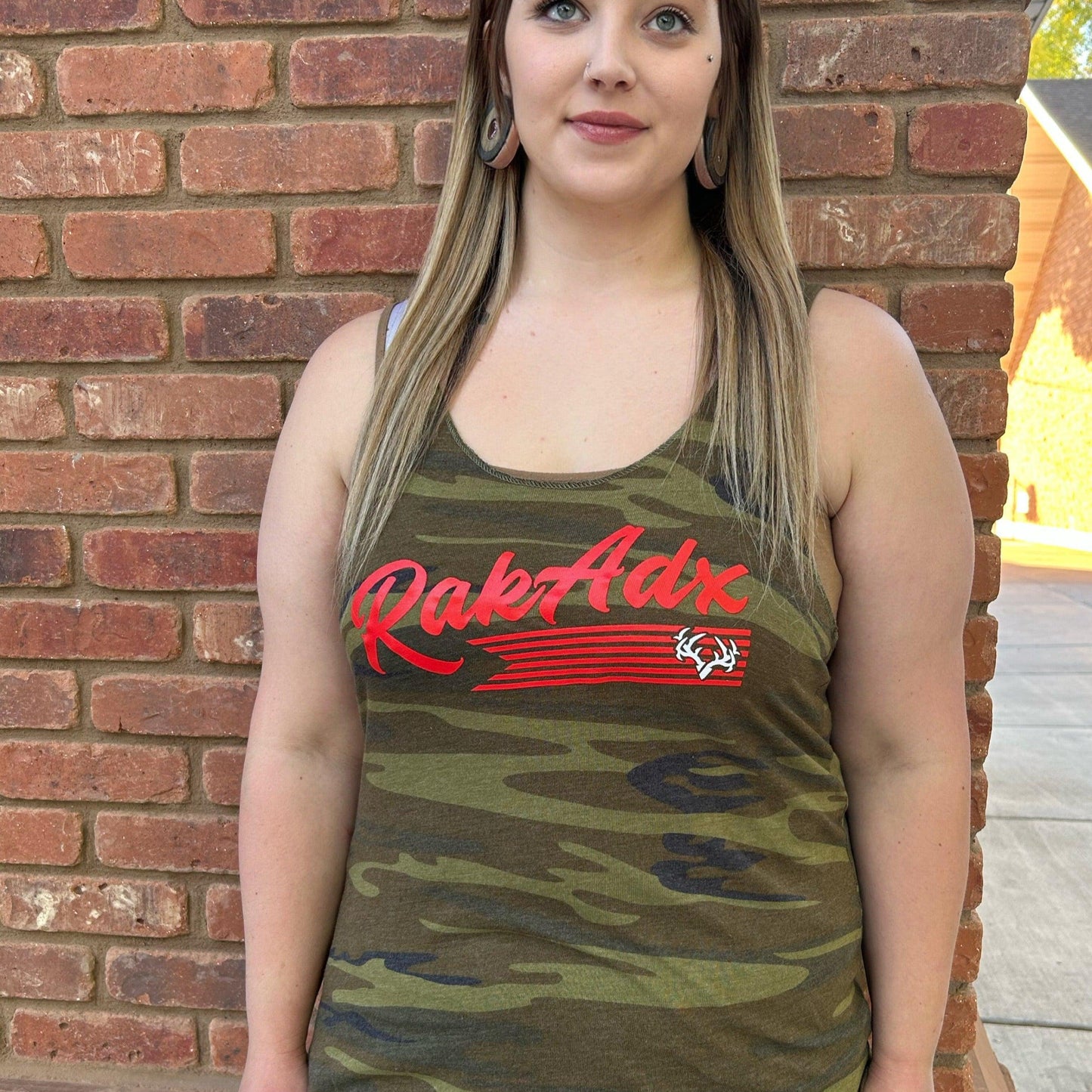 Womens Rebel Camo Racerback Tank Top