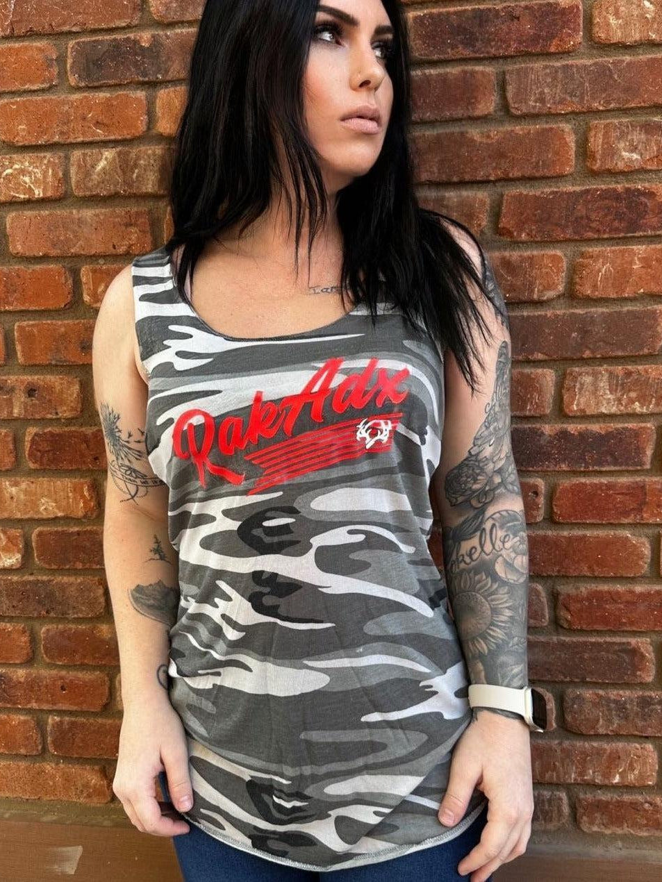 Womens Rebel Camo Racerback Tank Top