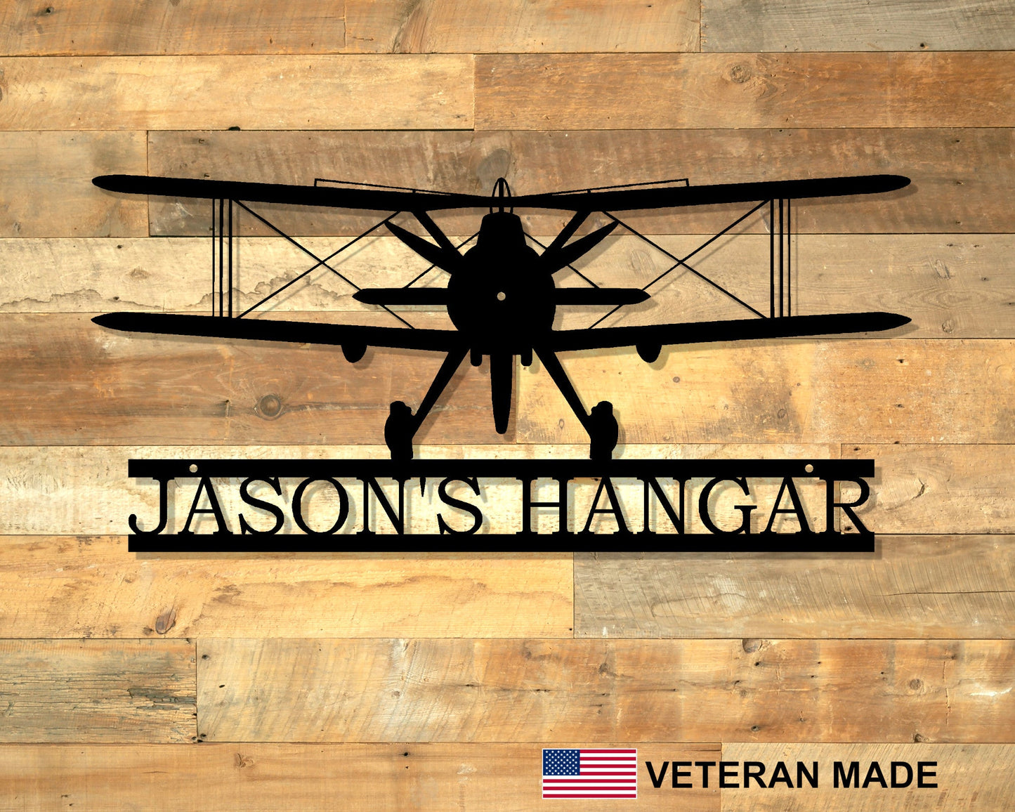 Biplane Personalized Metal Sign