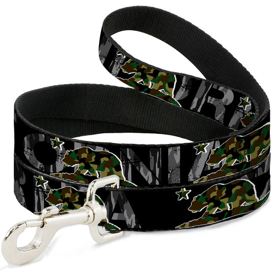 Dog Leash - CALIFORNIA/Flag Bear Black/Camo Gray/Camo Olive