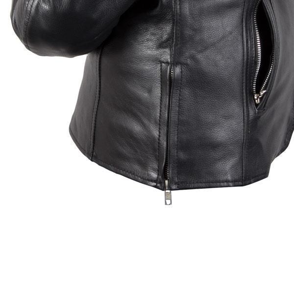 Xelement XS6332 Women's 'Road Queen' Black Premium Leather Motorcycle Rider Jacket with X-Armor Protection