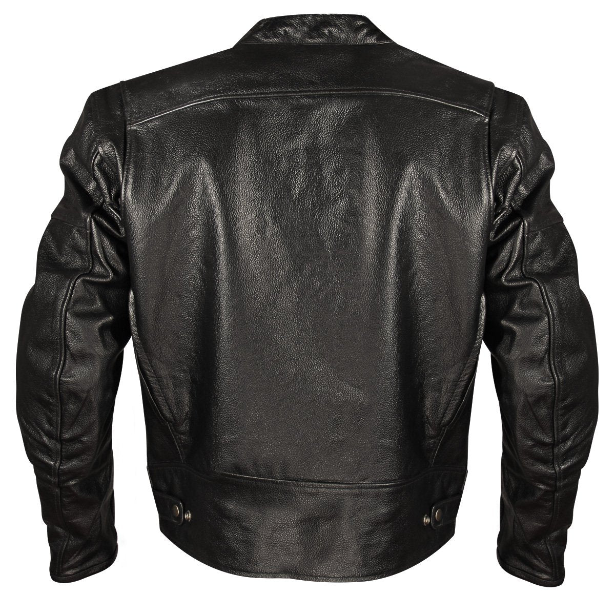 Xelement XSPR105 Men's 'The Racer' Black Leather Armored and Vented Motorcycle Biker Rider Racing Jacket