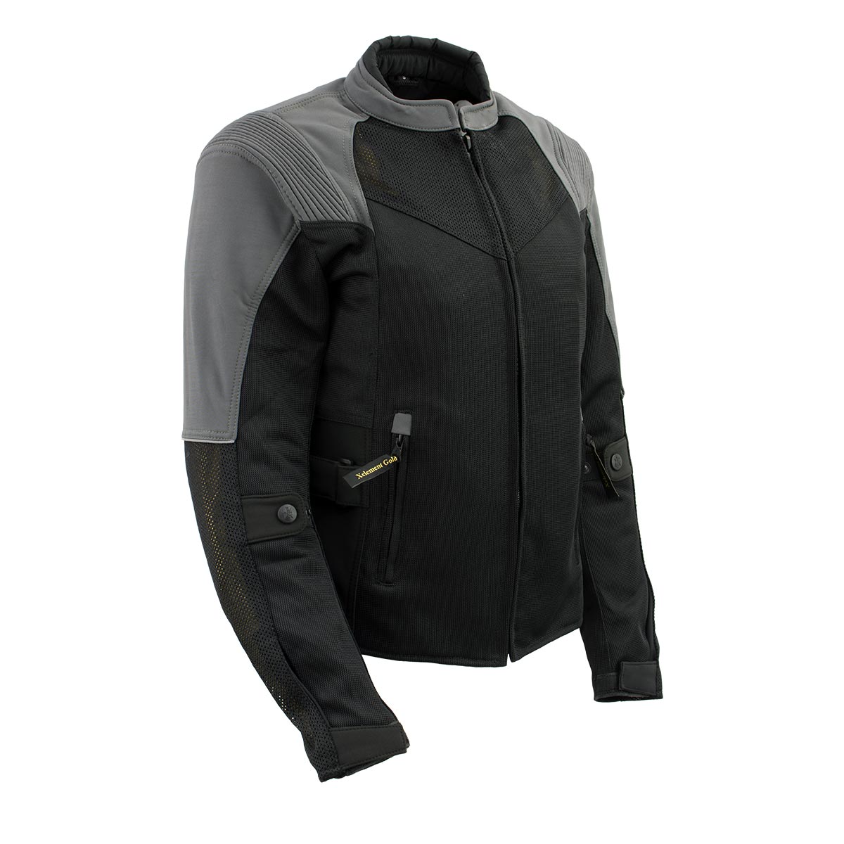 Xelement 'Gold Series' XS22007 Women's 'Be Cool' Black and Grey Armored Textile with Soft-Shell Motorcycle Jacket