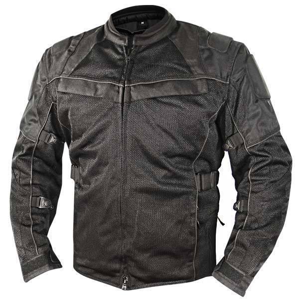 Xelement XS8160 Men's 'Shadow' All Season Black Tri-Tex and Mesh Motorcycle Rider Jacket with X-Armor Protection