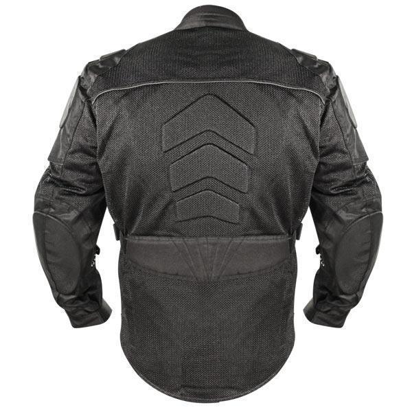 Xelement XS8160 Men's 'Shadow' All Season Black Tri-Tex and Mesh Motorcycle Rider Jacket with X-Armor Protection