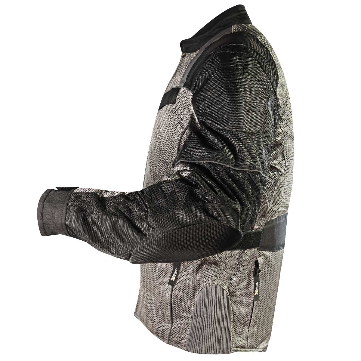 Xelement XS8162 Men's 'Venture' All Season Black with Grey Tri-Tex and Mesh Motorcycle Jacket with X-Armor