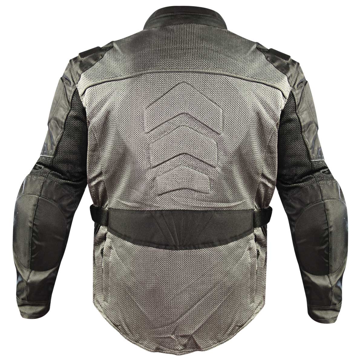 Xelement XS8162 Men's 'Venture' All Season Black with Grey Tri-Tex and Mesh Motorcycle Jacket with X-Armor