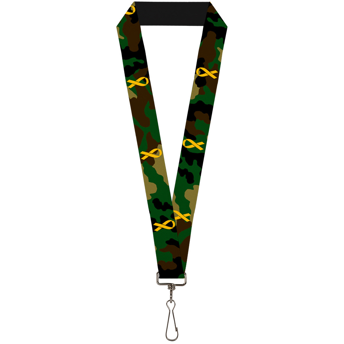 Lanyard - 1.0" - Support Our Troops Camo Olive Yellow Ribbon