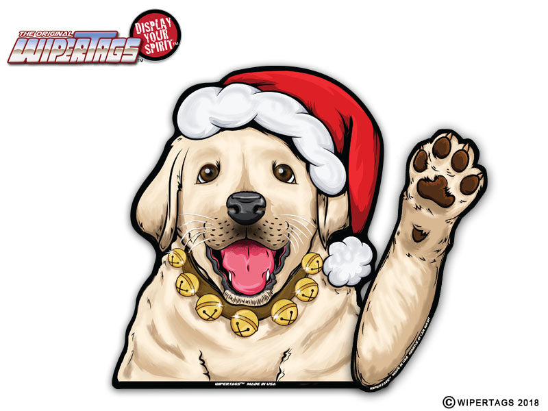 Chloe Lab Puppy with Santa Hat WiperTags