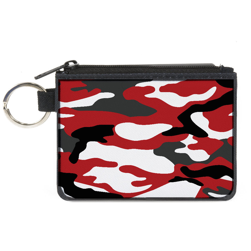 Canvas Zipper Wallet - MINI X-SMALL - Camo Red Black Gray White