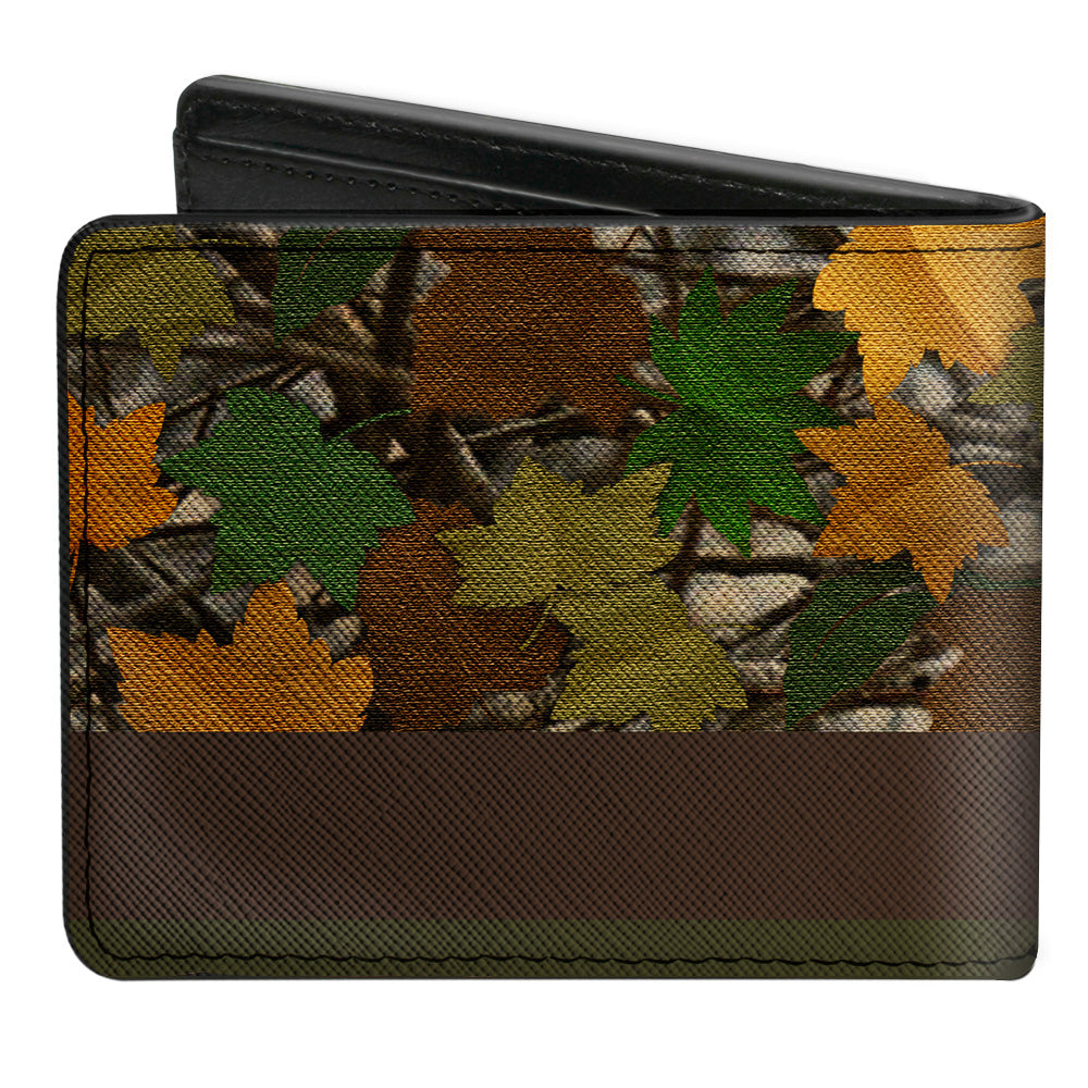 Bi-Fold Wallet - RAM Logo Leaf Camo Browns Greens Silvers