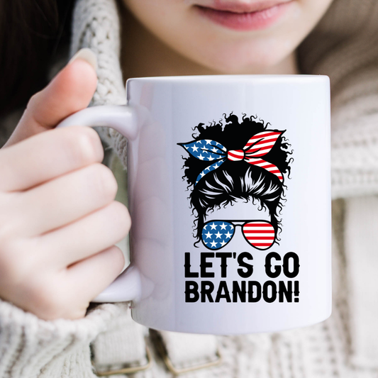 Let's Go Brandon Messy Bun Mug